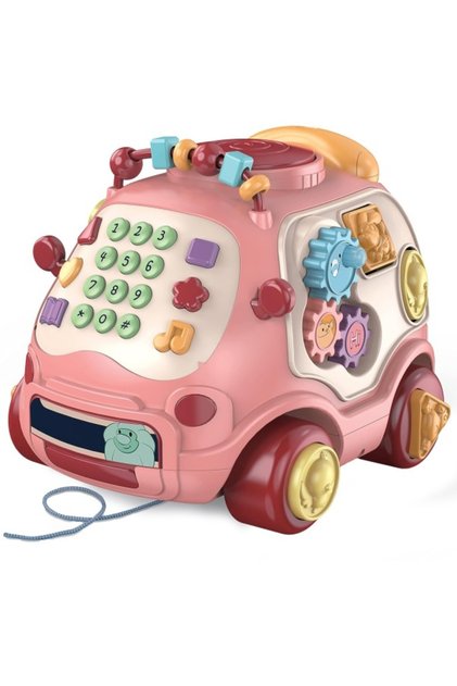 Jucarie interactiva copii, telefon educativ tip autobuz muzical, sunete si jocuri