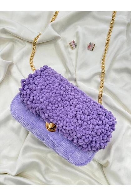 Lila Pufuduk Iyumusak Textured Handbag