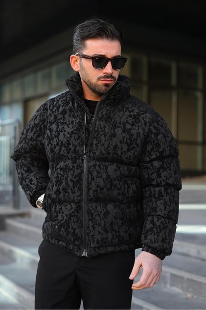 Men's Patterned Inflatable Coat