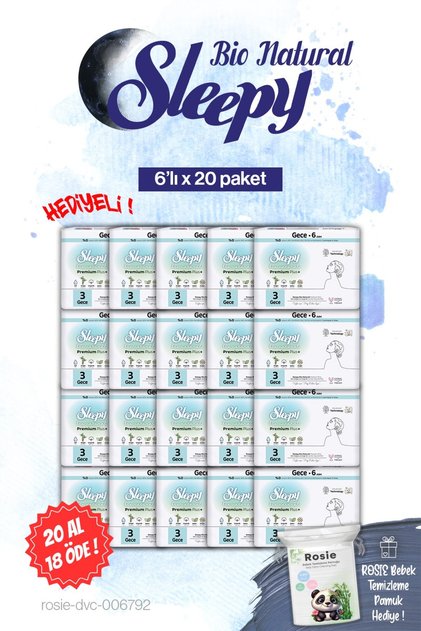 Buy 20 Pay 18 Bio Natural Night 6-Pack Pads and Rosie