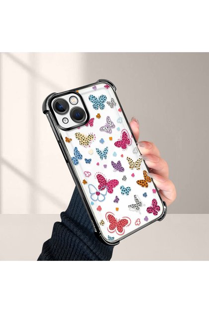 iPhone 13 Compatible Transparent Silicone Flutter Protective Case Butterfly Patterns