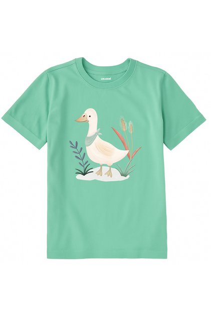 Cotton Fabric Children's T-Shirt – Natural Duck Design T-Shirt