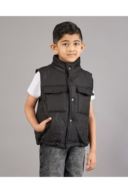 Boys Black Jacket With Pockets