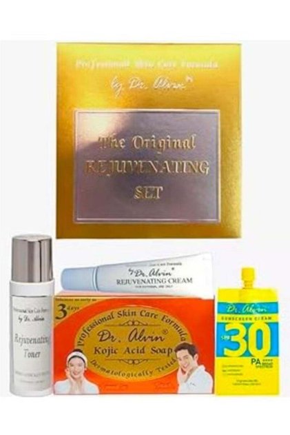 Dr. Alfin Original Skin Renewal Set - Brightening, Purifying, and Even Skin Tone with Sun Protection