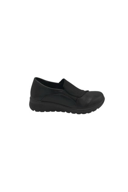 Pantofi damă 36, piele și material textil, negru