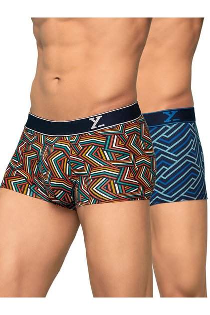Pack of 2 - Men Printed Breathable Cotton Trunks