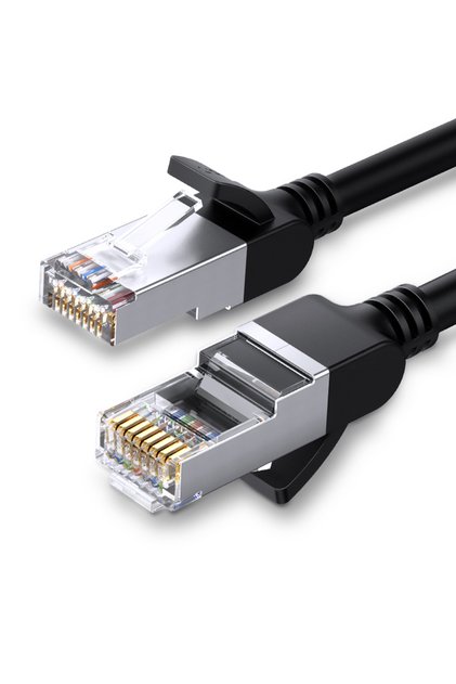 كابل إيثرنت دائري Cat6 UTP من النحاس النقي بطول 5 أمتار، أسود اللون