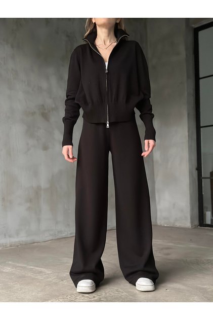 Women's Premium Double Zipper Knitwear Set