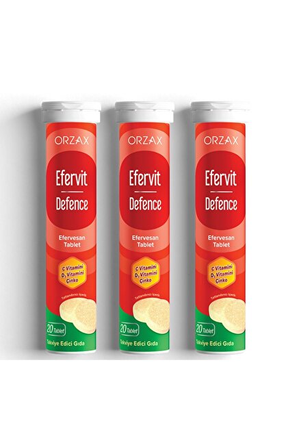 Orzax Efervit Defence C Vitamini D3 Vitamini Ve Çinko 3 X 20
