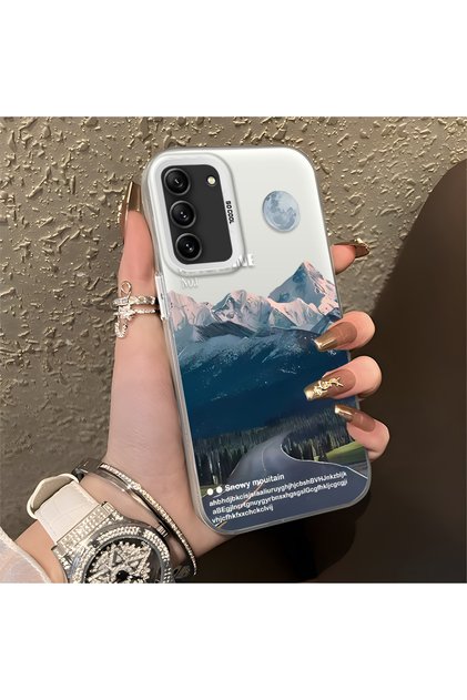 Samsung Galaxy S21 Fe 5g Compatible Silicone Edge Hard Back Anti-Fall Case Mountain Peak Patterns
