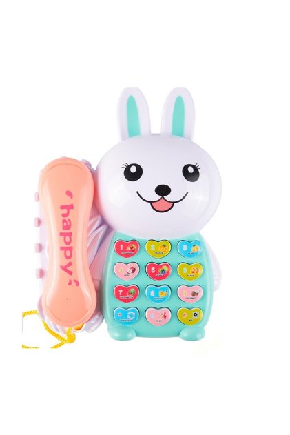 Telefon interactiv cu receptor detasabil, cu efecte luminoase LED si sonore, 20 x 14.5 x 6 cm, Turqu