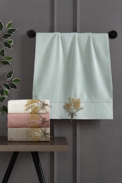 2Nd Place Kitchen Towel Gift Set with 4Th Place Gift Box, Premium Bamboo 3D Embroidered Hand and Face Towel (40% Bamboo)