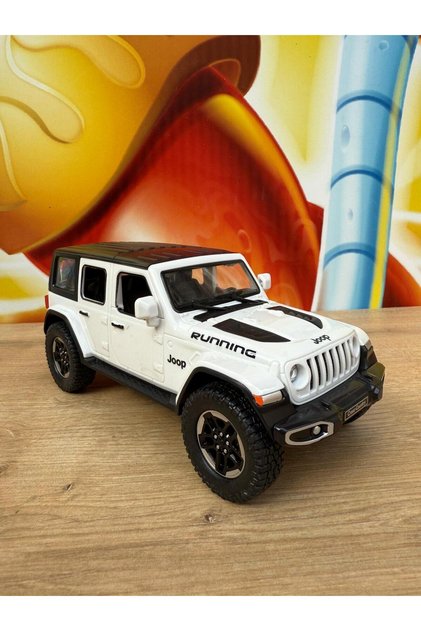 Sürtmeli Sesli Işıklı Müzikli JEEP Model Araba Kapılar Kaput Açılır Jeep Suv Arazi Araba BEYAZ
