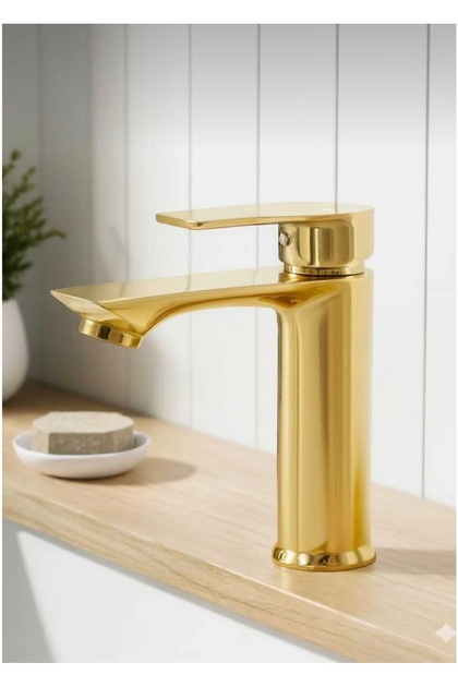 gold sabit gövdeli lavabo bataryası