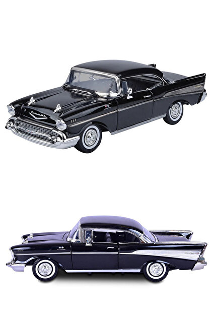 craftivio Siyah 1:18 Ölçek Die Cast İnce Detay 1957 Chevy Bel Air