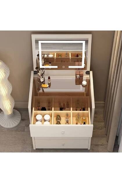 Multifunctional Makeup Vanity Dressing Table with Drawers and Chair 70 CM