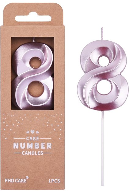 8 Yaş pasta mumu doğmu günü pasta mumu Kristal Rosepembe kaliteli