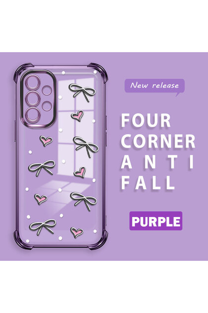 Samsung Galaxy A52/A52S Compatible Transparent Silicone Flutter Protective Case Heart Patterns