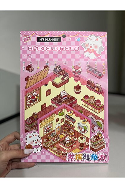 By Ayşegül DIY 3D Sahne Sticker Seti – mor Planner & Defter İçin