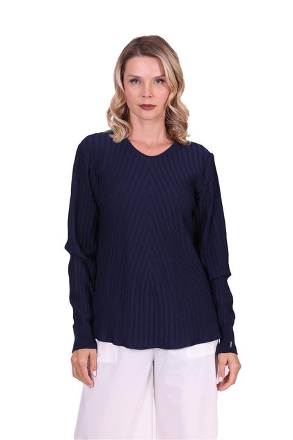Appliqué Knitwear Tunic Dark Blue