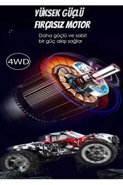scntoys Uzaktan Kumandalı 70 Km/Hız Yapan RC Araba SUV 4X4 Full İç