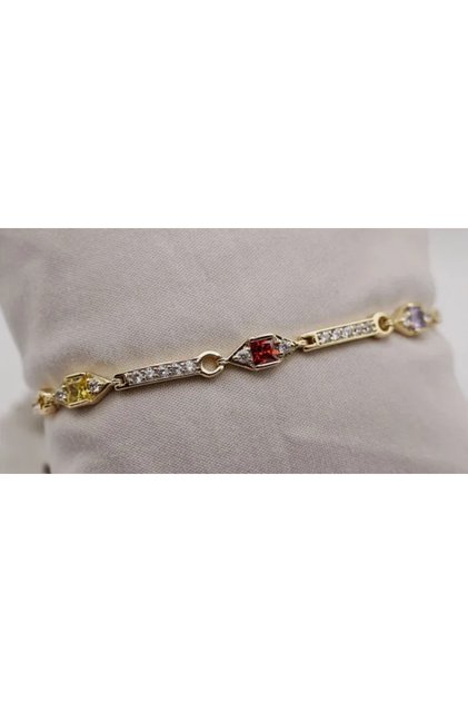 Brățară placată cu aur de 18k, cu pietre de zirconiu