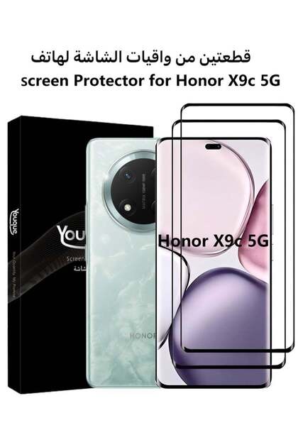 قطعتان من واقي شاشة زجاجي مقوى لهاتف Honor X9c 5G