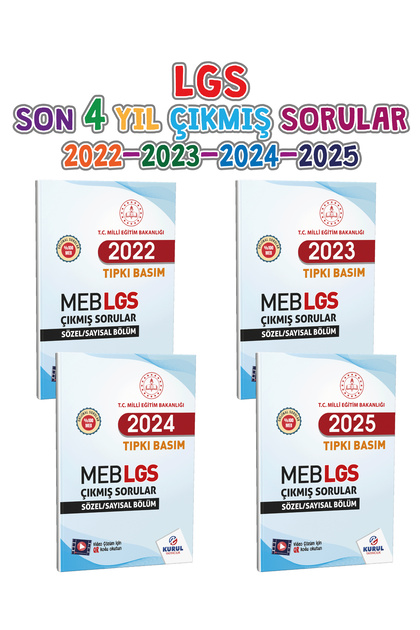 Kurul Yayıncılık 2026 8.Sınıf LGS Çıkmış Sorular Son 4 Yıl Tıpkı