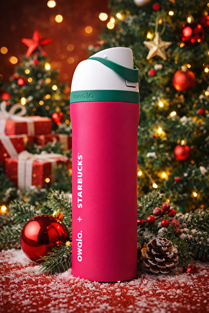 Starbucks Owala + Pipetli Termos Özellikli Pembe Su Şişesi Limited