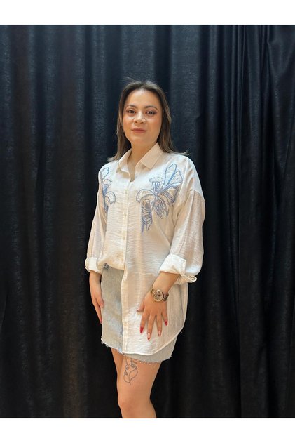 bead embroidered shirt