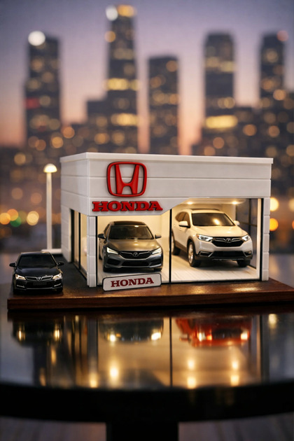 Honda Diorama Showroom Özelleştirilebilir Maket (Arabalar ve ışık dahil değildir)