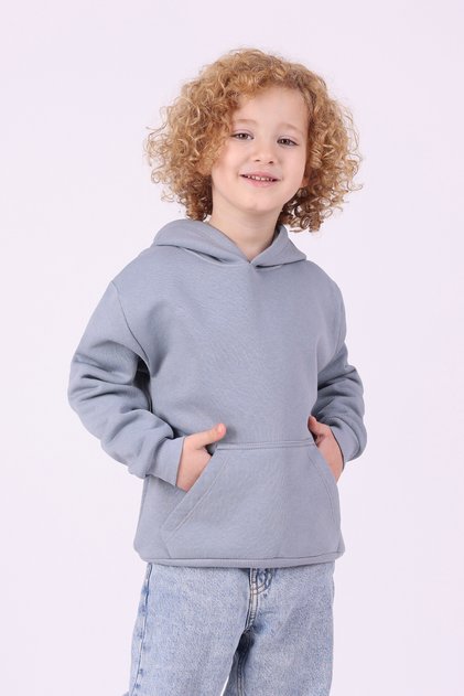 Kangaroo Pocket Hooded Winter 3 Thread Sha Fleece-Lined Weatshir