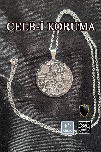 🙏 Celb-I Protection Talisman Steel Necklace 🎨 Silver Color