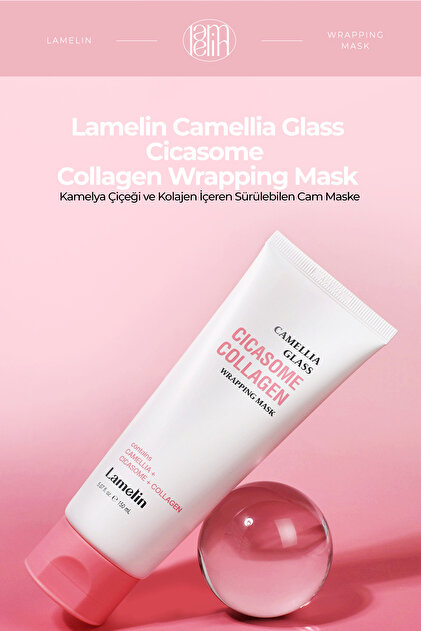 【タイム】Cream & Collagen Mask Lamelin Kolajen ve Kamelya Çiçeği İçeren Sürülebilen Cam Maske