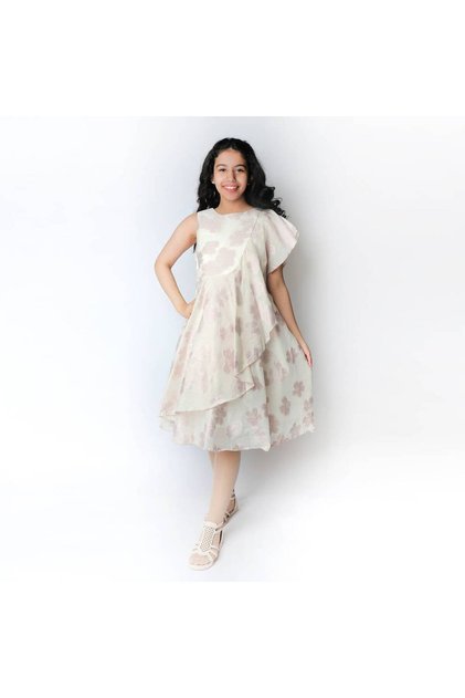 off-white floral dress