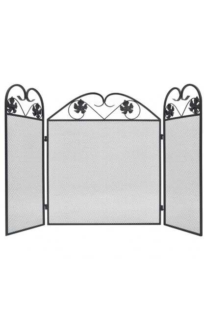 3-panel Fireplace Screen Iron Black