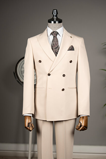 Tailor Ayhan Double-Breasted Suit – Slim Fit, choose 1 size larger.