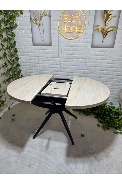 Elips Yuvarlak Açılır Masa Mdf 100x100