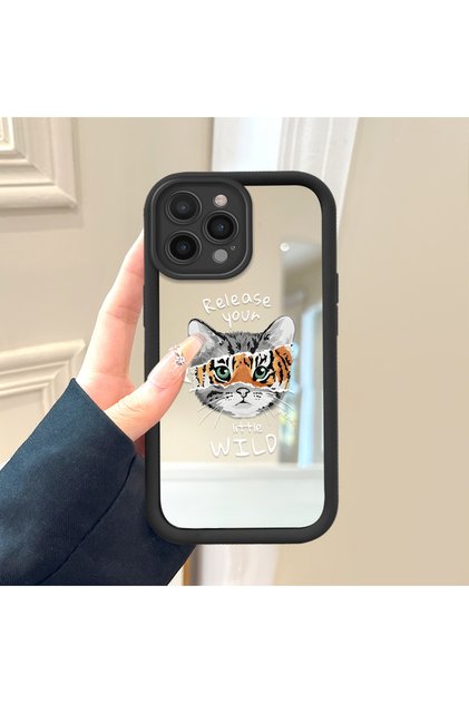 iPhone 14 Pro Compatible Lovely Eyes Mirror Anti-Fall Silicone Phone Case
