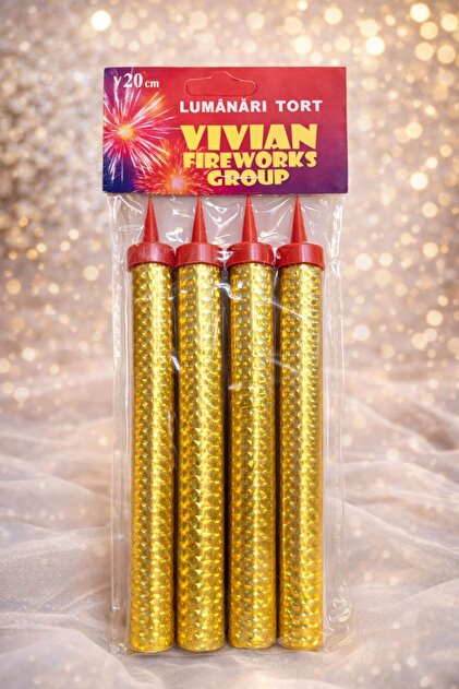 Lumanari pentru tort cu efect de artificii - set 4 buc - 20 cm Ardere 90 secunde