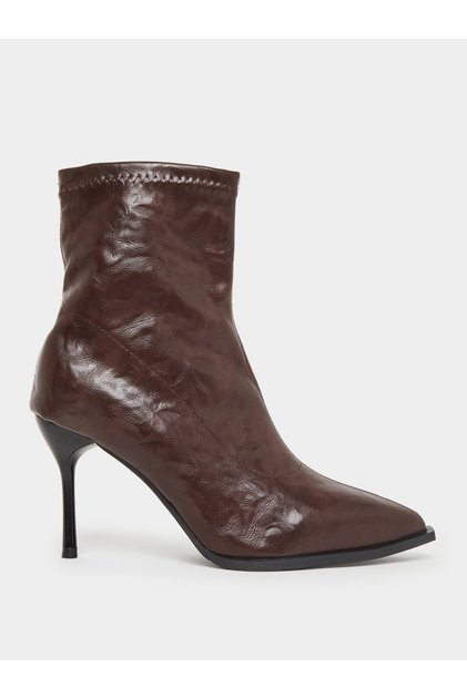 Women Burgundy Leather Ankle Boots
