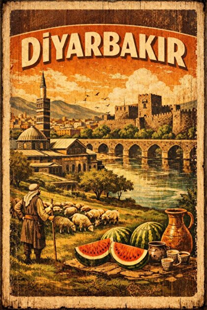 BiveSa Diyarbakır Retro Ahşap Poster - Fiyatı, Yorumları