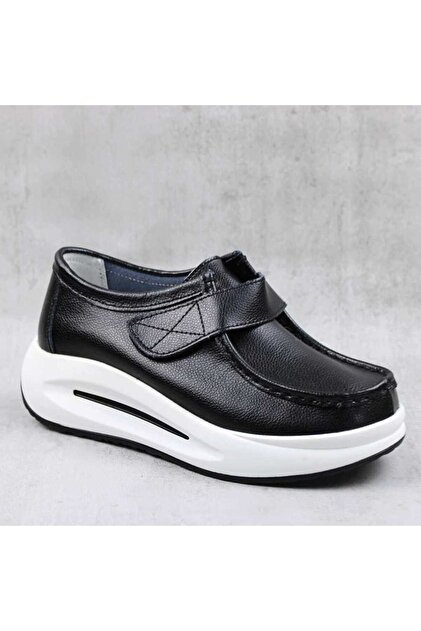Pantofi de dama , cu platforma , din piele naturala WKS01-BLACK