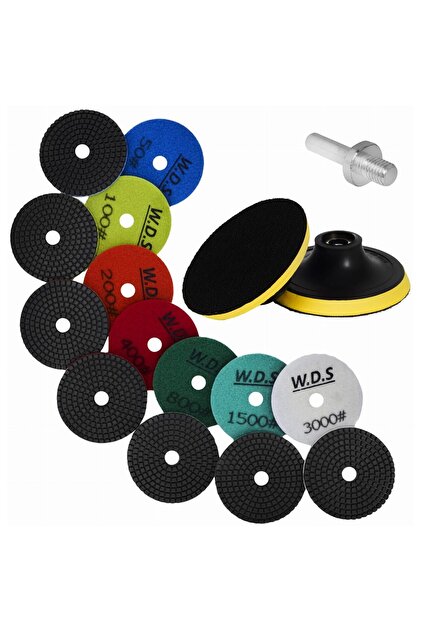Set discuri diamantate pentru slefuire, granulatie 50 - 3000, adaptor M12,