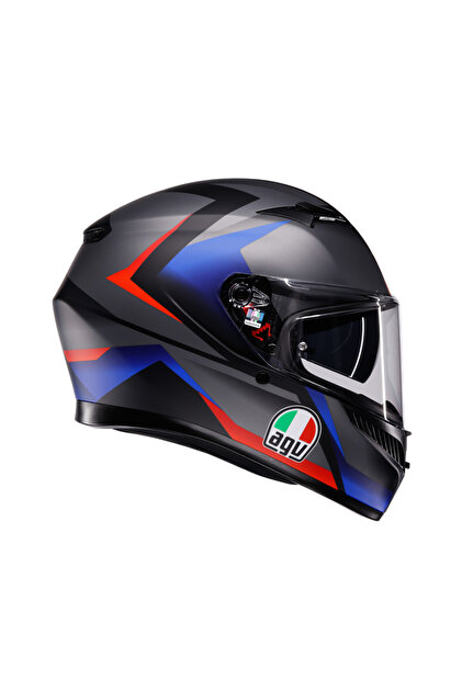 AGV K3 Mplk Striga Matt Black Blue Red Kapalı Kask - Fiyatı, Yorumları