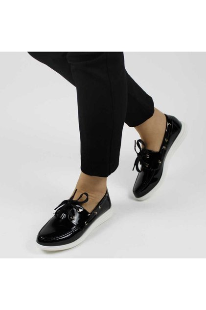 Pantofi dama, negri, lacuiti J1418-Black