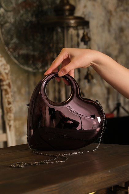 Metal Black Heart Evening Dress Wedding Evening Bag