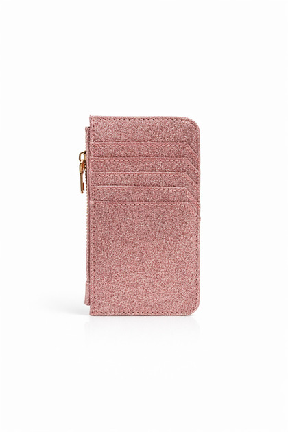 Glitter Zippered Women's Card Holder and Mini Wallet – Stylish and Practical Design