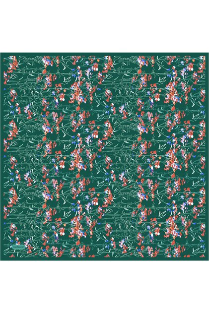 Green Silk Twill Scarf