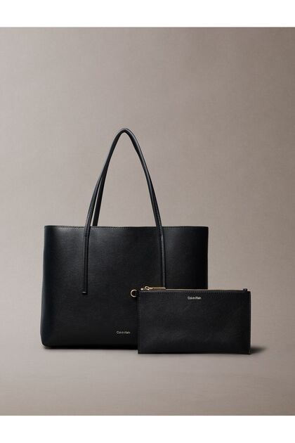 Foil Logo Small Tote Siyah Kadın Çanta